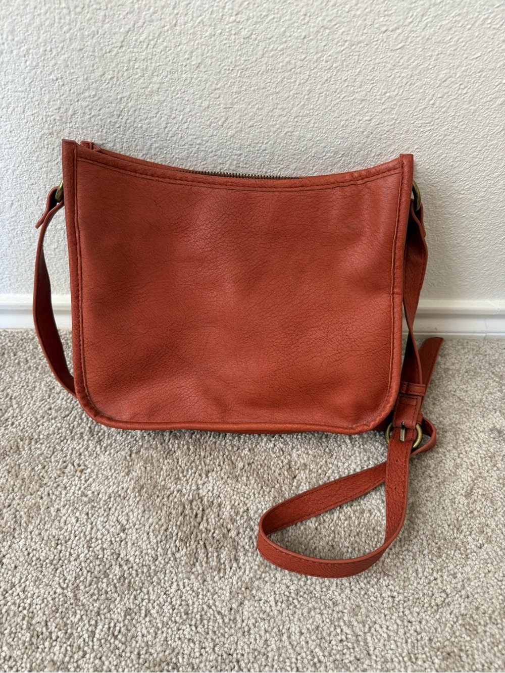 Rust Leather‎ Crossbody Bag with Tassel Detail - Picture 5 of 6